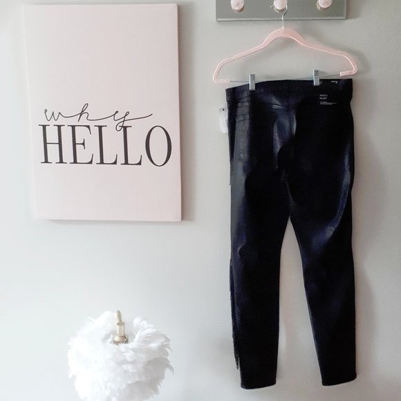 J Brand black crystal fringe high rise skinny jeans - Picture 14 of 16